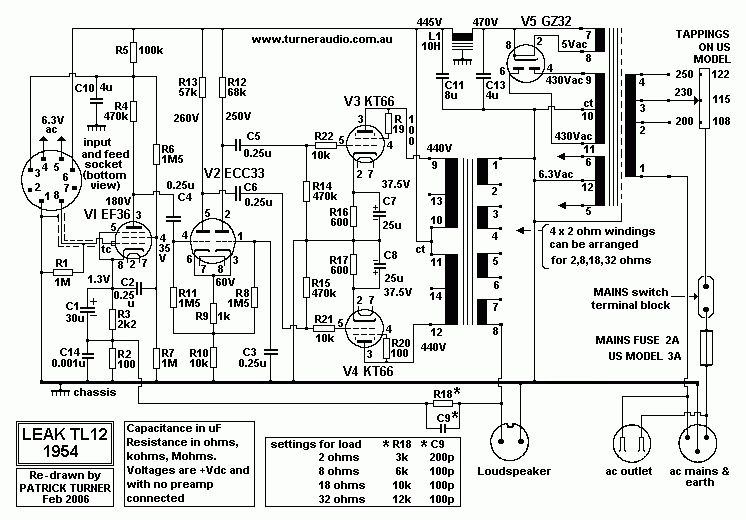 1954 Schematic
tl12 re-drawn 2006.